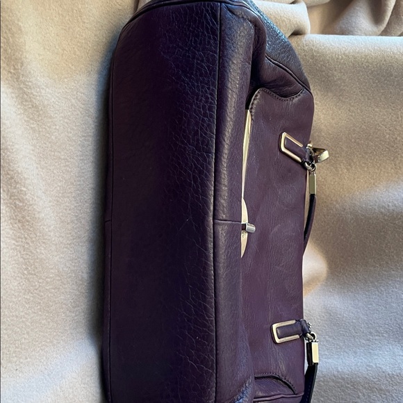 Coach Dark Purple Leather Shoulder Bag - Picture 5 of 6